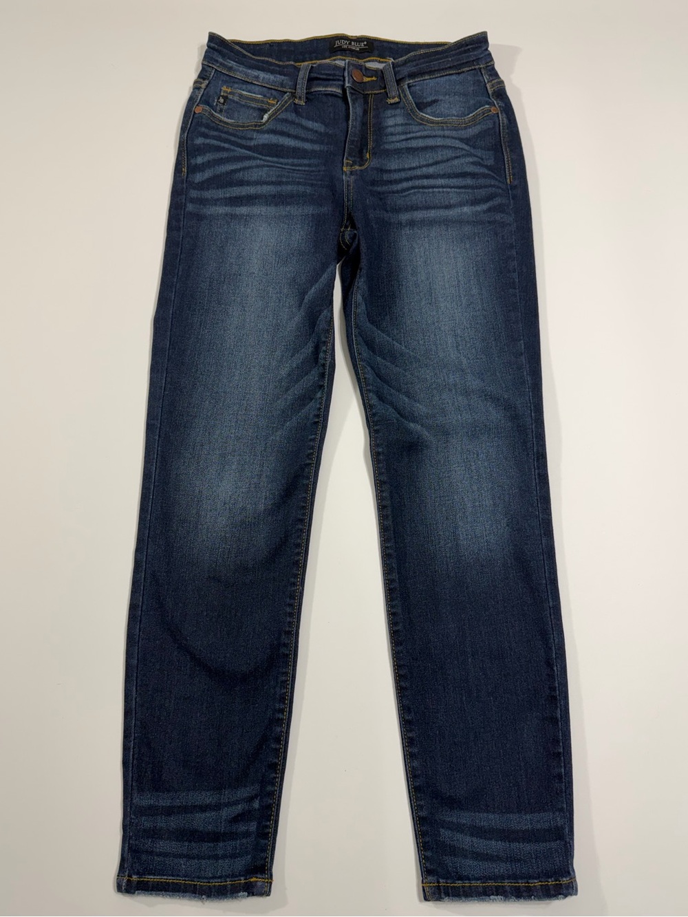 Judy Blue Relaxed Fit Jeans 7/28 Dark Wash Mid Rise Stretch JB82102DK